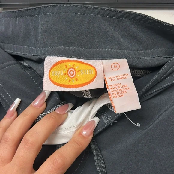 Raya Sun Board Shorts Low Rise Y2K Size Medium Grey Swim Shorts - Picture 6 of 9